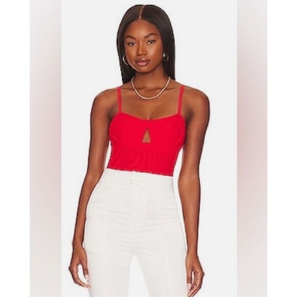 We Are HAH Under The Wire Bodysuit in Blood Orange Red Medium - Picture 1 of 10